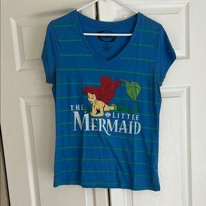 Disney Blue Short Sleeve Tee with The Little Mermaid Design